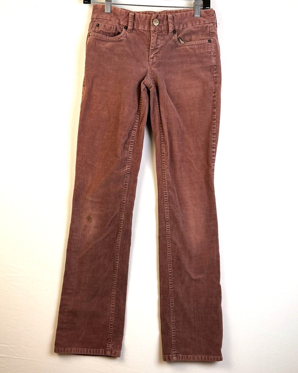 J Crew Corduroy Pants Women's Size 25R Favorite Fit Dusty Rose Casual Work FLAW